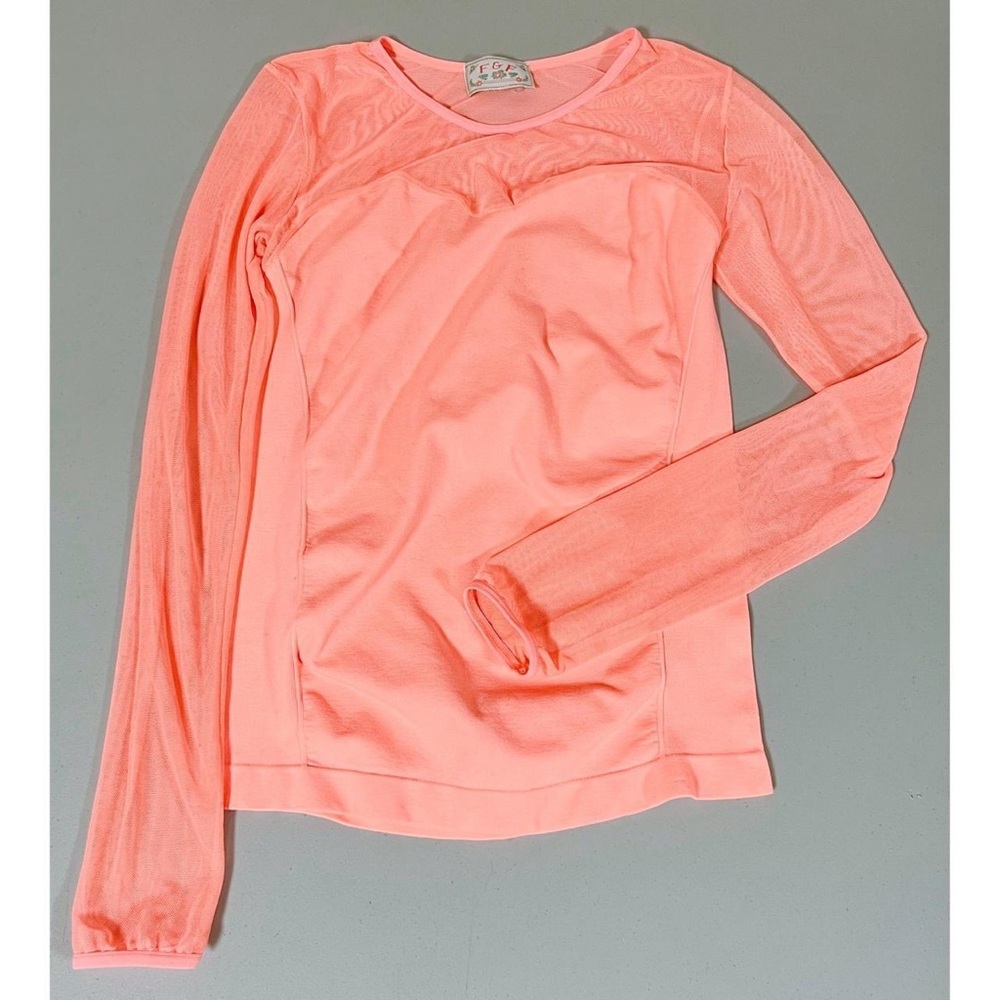 F&F Pink Neon Mesh Long Sleeve Top Tee T-Shirt Blouse Size S 🌸✨ #top #shirt